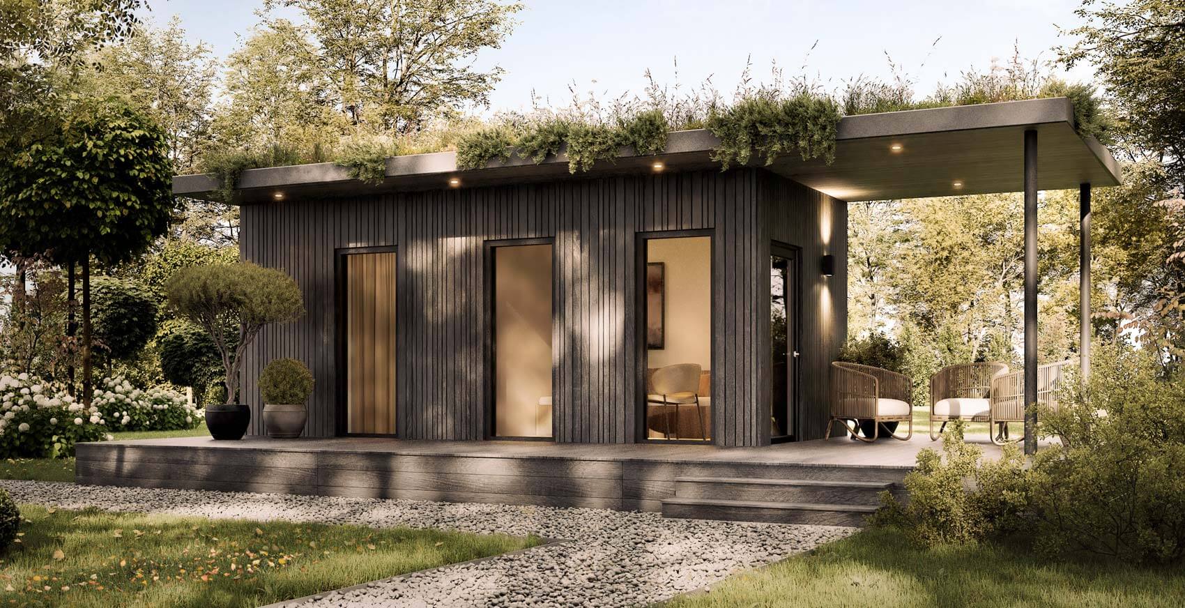 Gäste-Haus / Guest house GREEN Dachbepflanzung SQ_62 Safe-Home von Plansecure GmbH